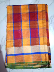 Set of Two Plaid Saris