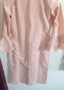 Peach Tunic with Ruffle Sleeves