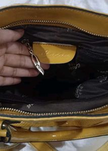 Yellow Snake Print Satchel