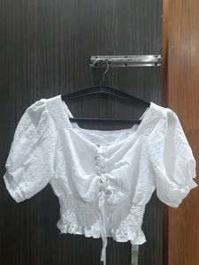Puff Sleeves Crop Top Size _ S To L