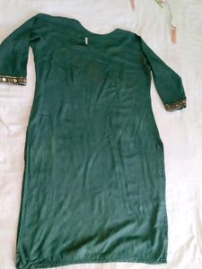 Dark Green Kurta Pant Set