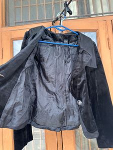 Black short over coat