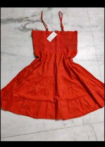 H&amp;M White Oversized Shirt And Red Dress