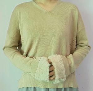 Sweater With Fur Cuffs
