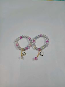 Panda Charm Beaded Bracelets (Set of 2)