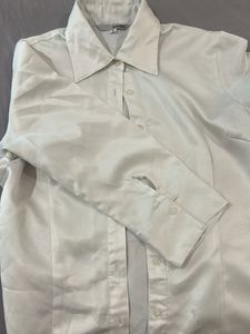 Formal Satin White Classy 3/4th Sleeves  Shirt