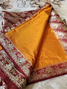 Mustard Yellow Pure Banarasi Katan Silk Handloom