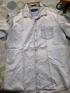 Highlander Cotton Denim Shirt For Men In L 40 Size