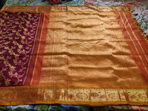 Maroon And Golden Bridal Kanchipuram Silk Saree