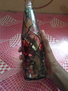 Stained Glass Style Painted Bottle