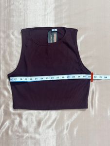 Burgundy Ribbed Tank Top