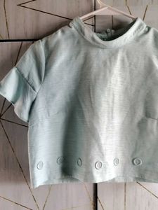 Light Blue Crop Top