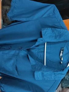 Cute Navy Blue Coloured Shirt Dress For Women