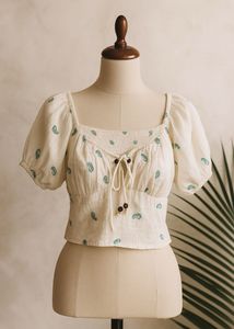 Zudio White Embroidery Top 🧵