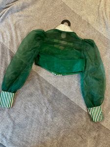 Puffed Sleeves Stitched Blouse