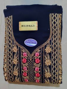 Combo Semi-stitched Suit With Stones Work