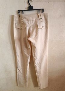 Low Waist Beige Trousers