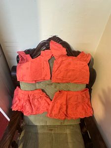 GAP Coral Eyelet Top &amp; Skirt Set