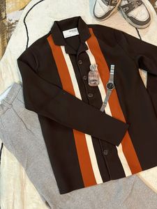 Selected Brown Striped Cardigan