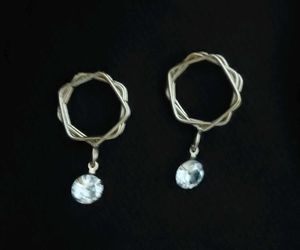 Combo Drop Earrings ,silver and golden