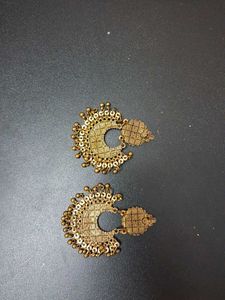 Golden Oxidised Earrings