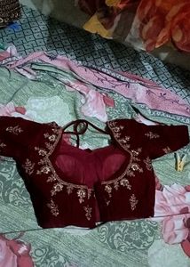 Maroon Velvet Lehenga Choli
