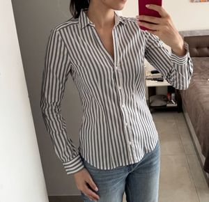 Gray/White Striped H&amp;M Shirt, Size 36