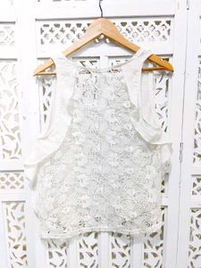 Zara Lace Back Ruffle Tank Top D