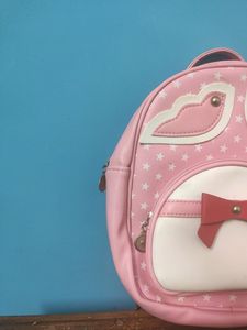 MINI PINK COLOUR CUTE LEATHER BAGPACK FOR KIDS