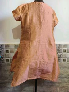 XXL Branded Peach Embroidered Kurta