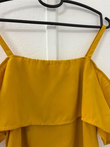Off Shoulder Yellow Ruffle Top
