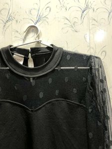 Polka Dot Mesh Top