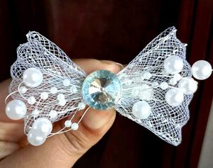 Korean Pearl Rhinestone Hair Bow