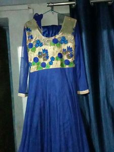 Blue Floral Embroidered Kurta Set