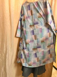 Pleated Dress &amp; Cardigan Set