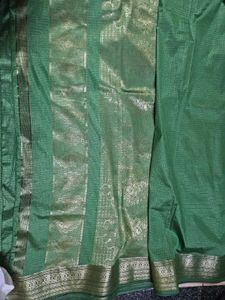 Green Polyester Saree