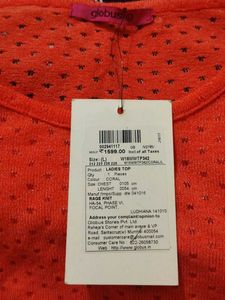 Globus Coral Pointelle Knit Top