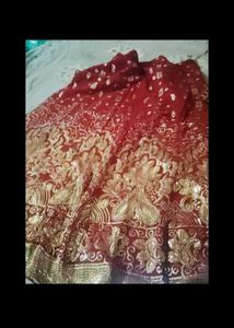 Red &amp; Gold Ethnic Skirt bridal lehenga