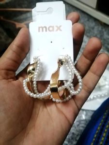 Max Pearl Hoop Earrings