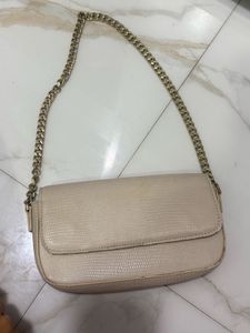 Mango Beige Chain Shoulder Bag