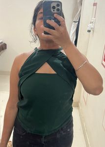 Forest Green Halter Neck Top
