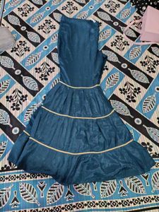 Elegant Teal Embroidered Garara Set