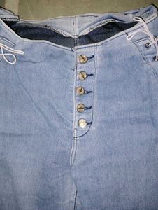 Blue Denim Jeans High Waist
