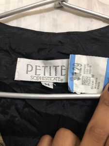 Petite Black Printed Vest