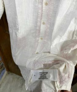 ETA(WESTSIDE) WHITE EMBROIDERED RELAXED FIT SHIRT