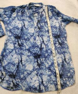 Blue Shibori Print Top