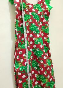 💚❤️NEW Floral Kurti With Green Lace 💚