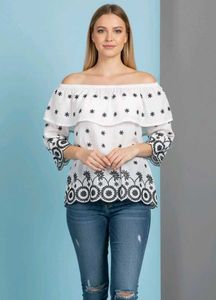 Elegant White Embellished Top