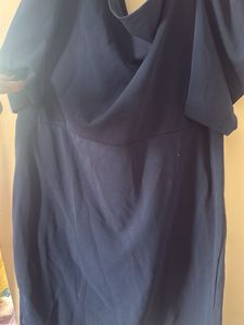 Chic Navy Blue Bodycon Slit Party Dress