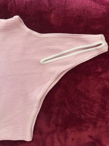 Pink One-Shoulder Tank Top